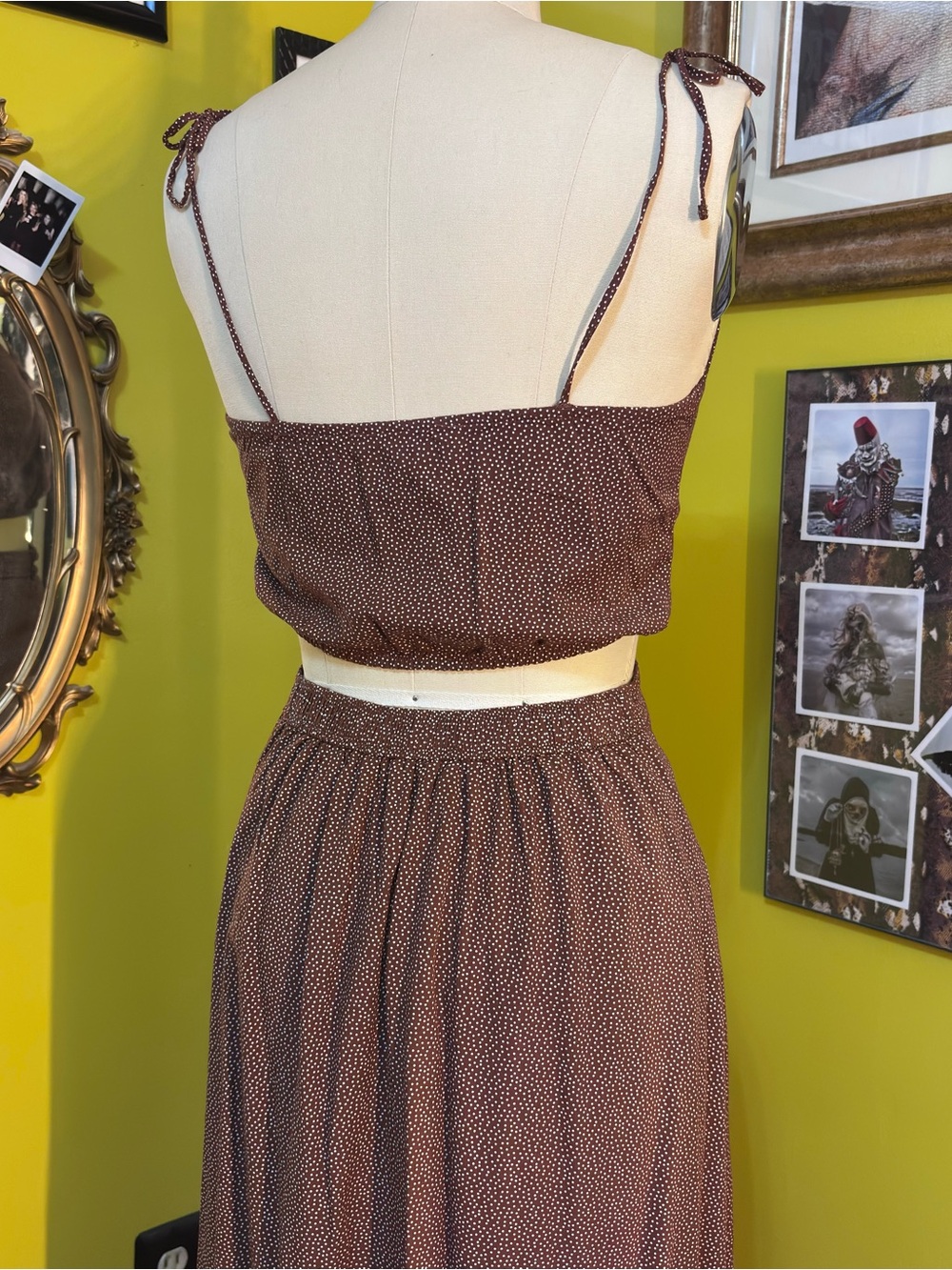 Abercrombie & Fitch Brown Button-Front Midi Skirt Set X Small - Picture 5 of 8